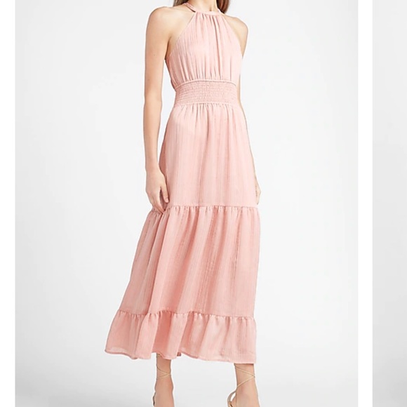 Express Dresses & Skirts - Tiered Smocked Waist Halter Neck Dress- EXPRESS